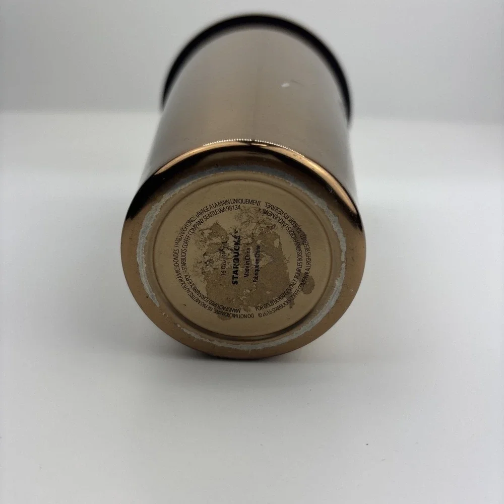 2016 Starbucks Golden Brown Cold Drink Tumbler No Straw‎